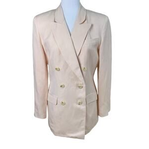 Elegant Cream Double-Breasted Women's Blazer